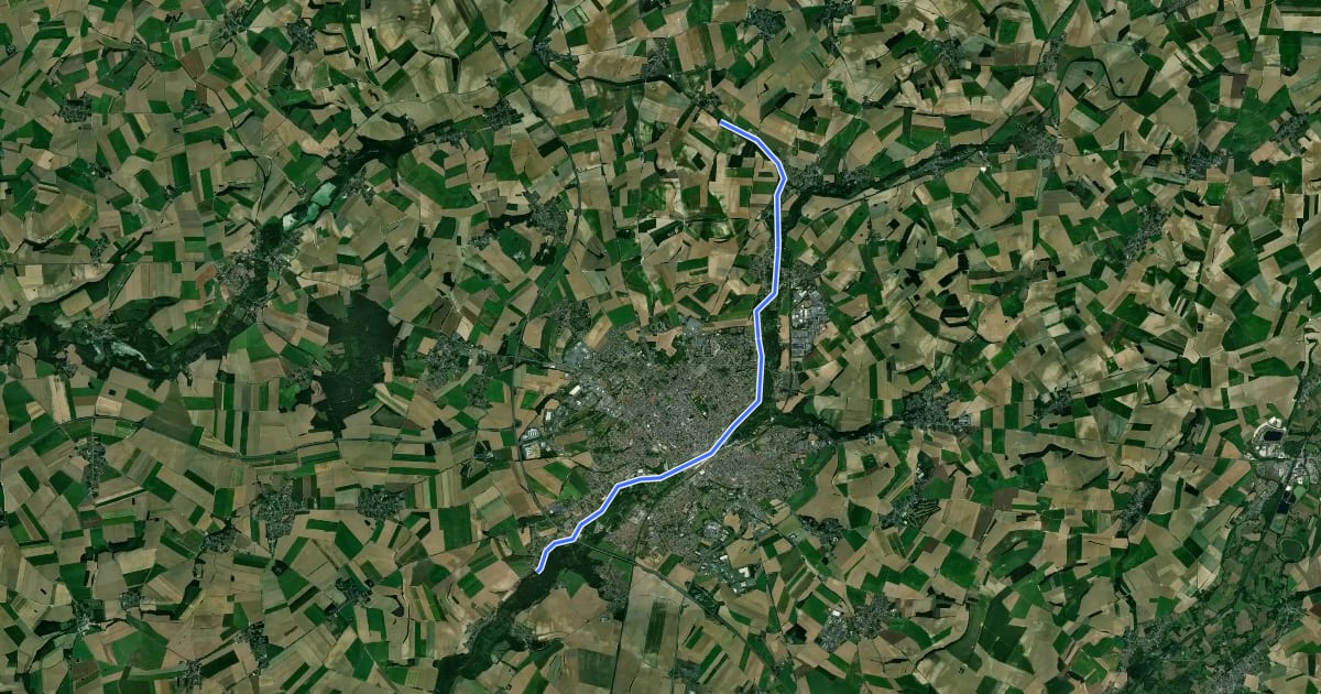 Маршрут Bord du Canal de Saint-Quentin на спутниковом снимке