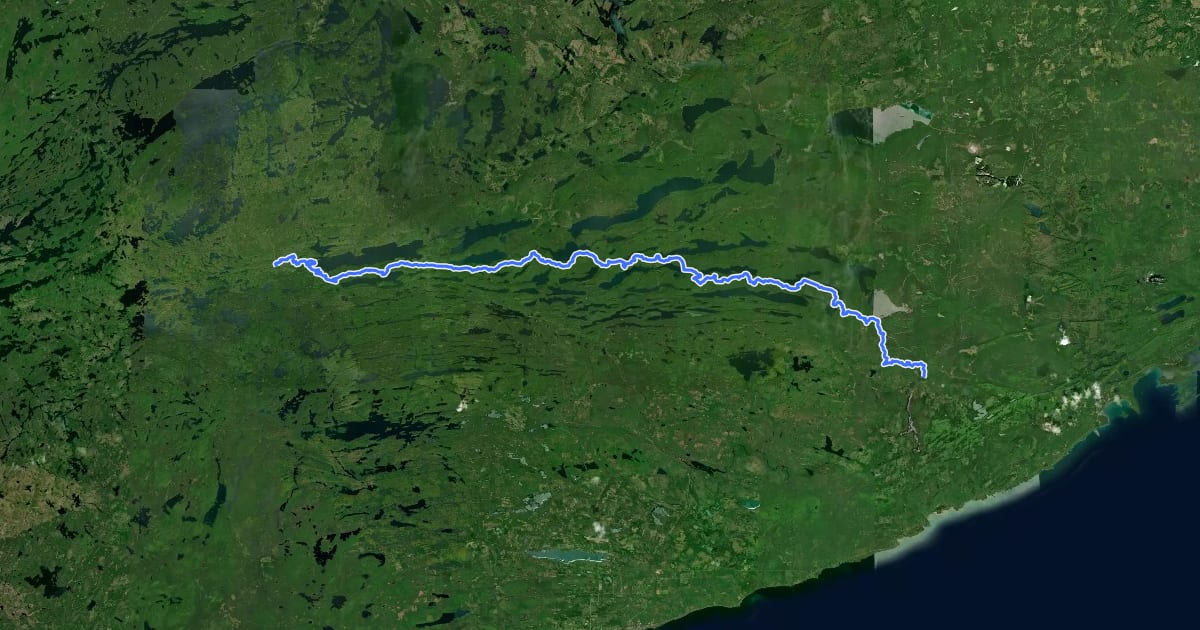 Маршрут Border Route Trail на спутниковом снимке