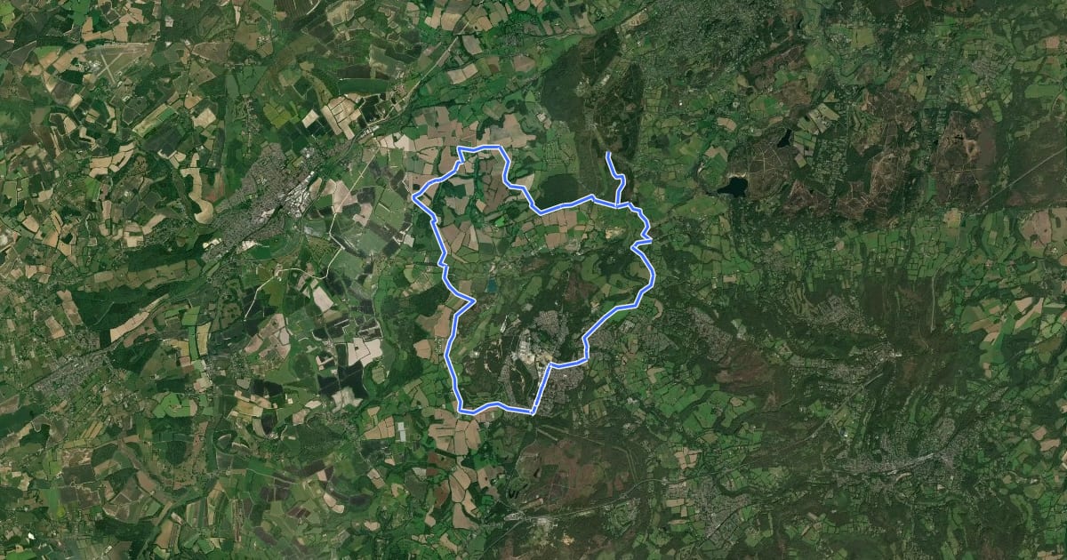 Маршрут Bordon Off Road Cycle Trail на спутниковом снимке