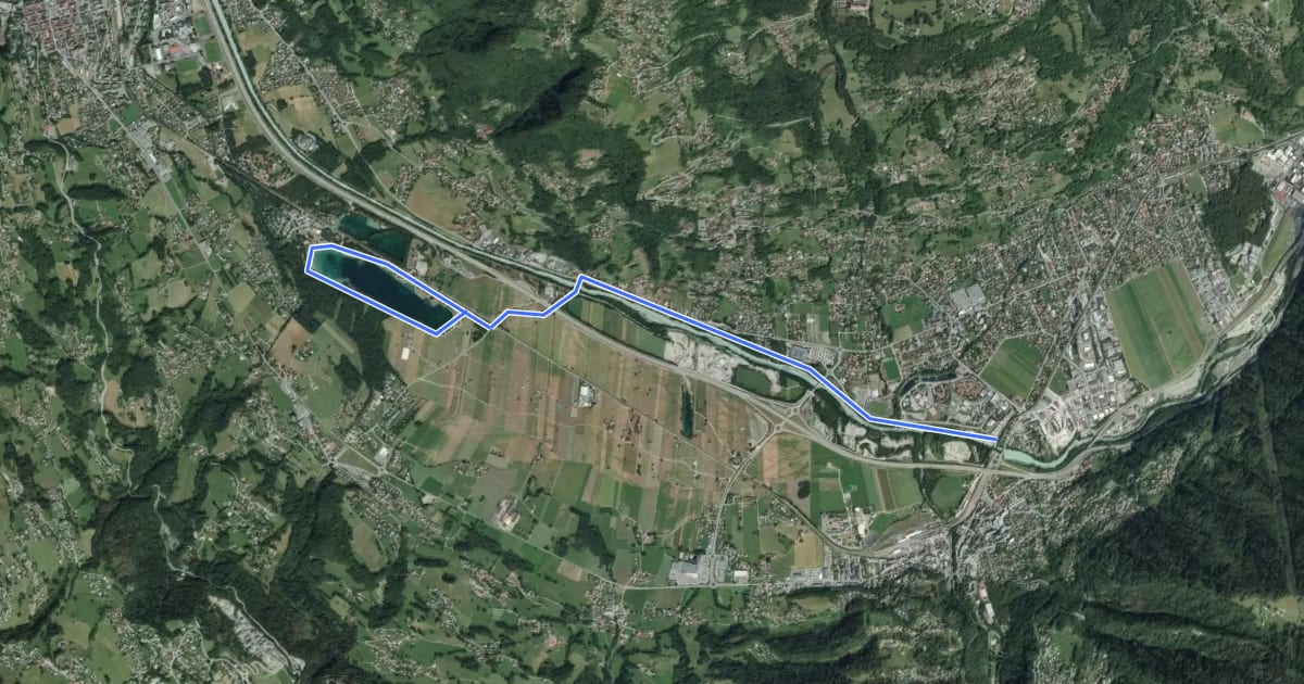 Маршрут Bords de l'Arve et Lac de Passy на спутниковом снимке