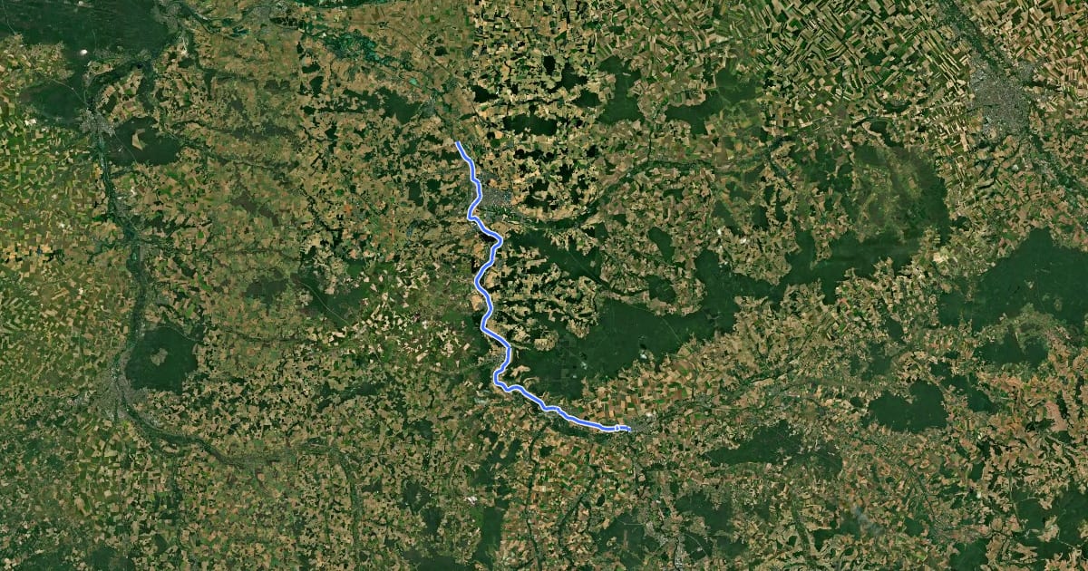 Маршрут Bords de l'Yonne, de Montereau à Migennes на спутниковом снимке