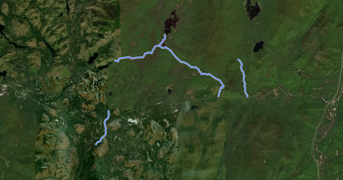Маршрут Boreas Ponds на спутниковом снимке