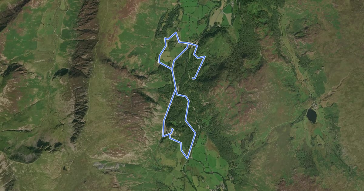 Маршрут Borger Dalr Geology Walk, North Lakes Outdoors на спутниковом снимке