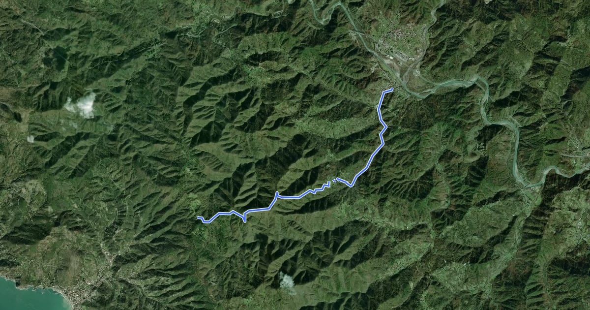 Маршрут Borghetto – Faggiona – M. Verruga - M. Bardellone на спутниковом снимке