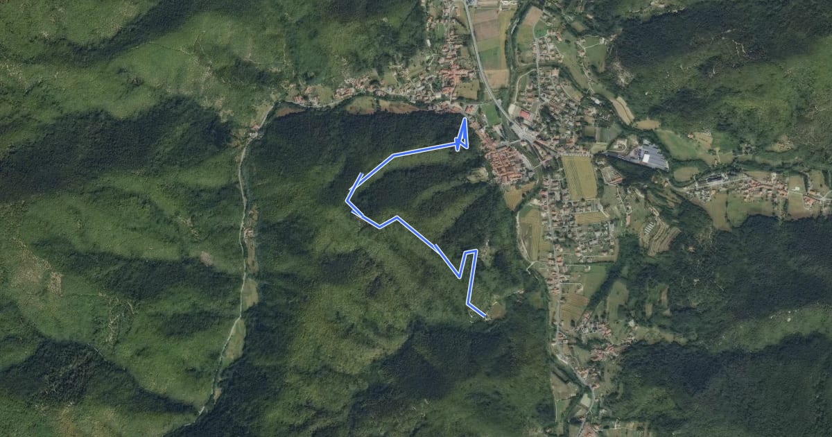 Маршрут Borgo Calizzano - Castagnone на спутниковом снимке
