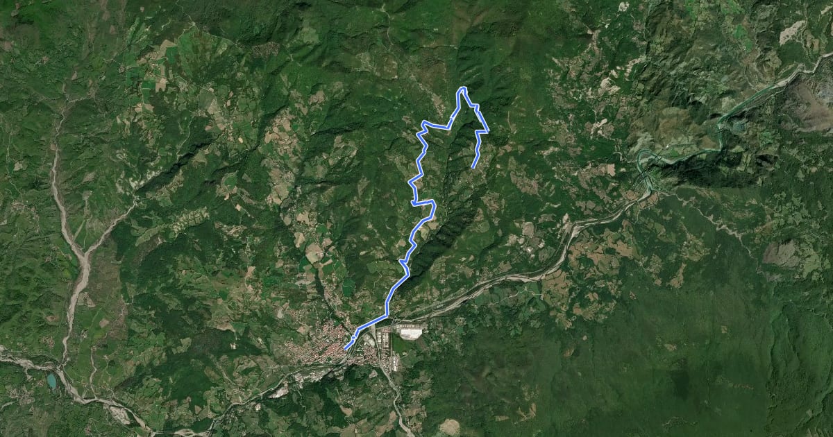 Маршрут Borgo Val di Taro - Caffaraccia Sud - Marmitta dei Giganti - San Cristoforo на спутниковом снимке