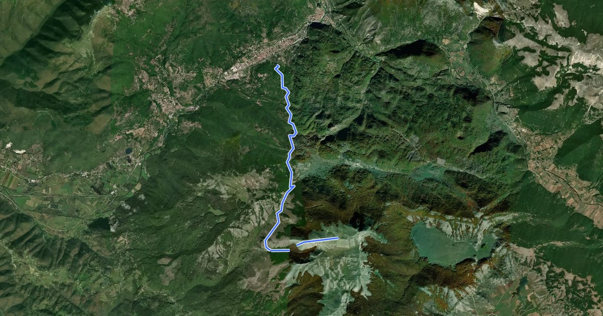 Маршрут Borgo Velino-Monte Nuria на спутниковом снимке
