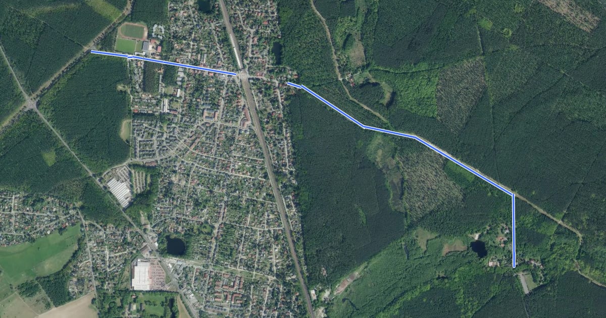 Маршрут Borgsdorf (84) - Briese (89) на спутниковом снимке