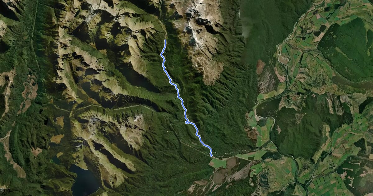 Маршрут Borland Lodge to North Borland Hut на спутниковом снимке