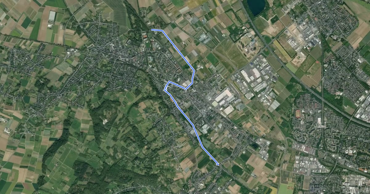 Маршрут Bornheim (03) - Alfter (04) на спутниковом снимке