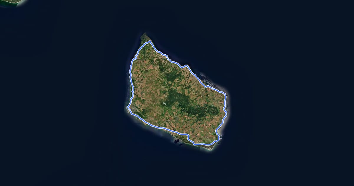 Маршрут Bornholm rundt на спутниковом снимке