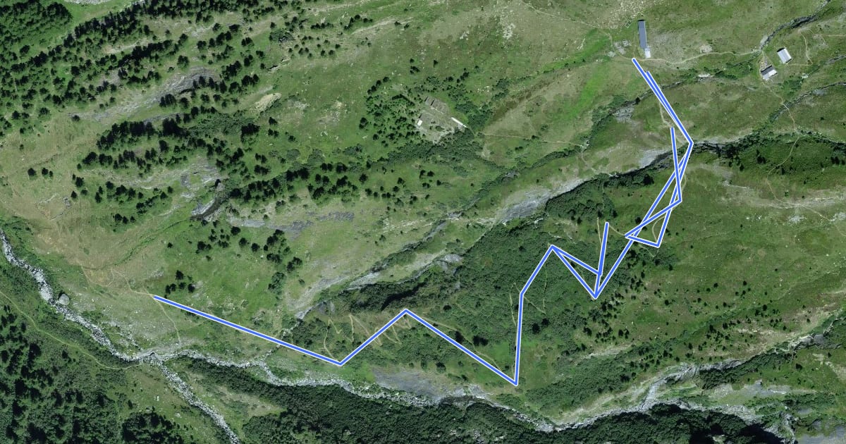 Маршрут Bortelalp - Färrich на спутниковом снимке