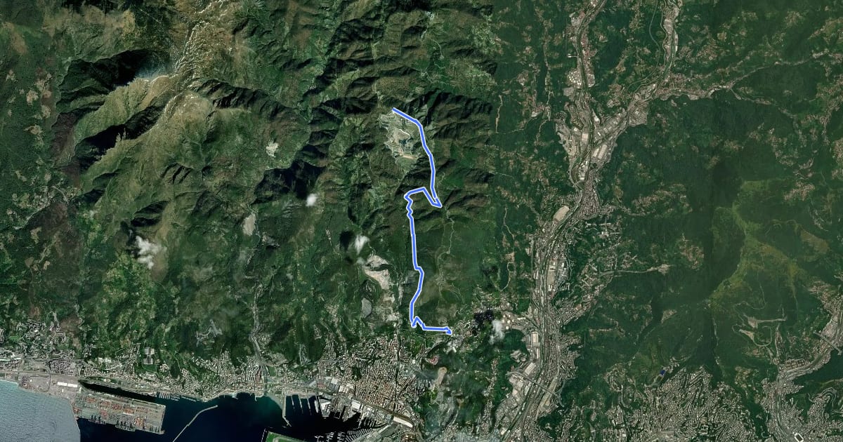 Маршрут Borzoli - Rocca dei Corvi Nord - Fossa Luea на спутниковом снимке