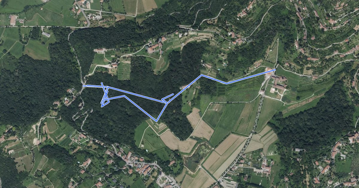 Маршрут Bosco dell'Allegrezza на спутниковом снимке