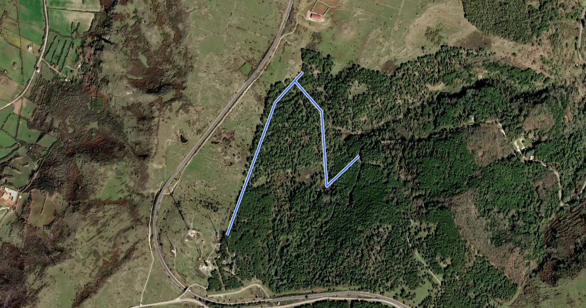 Маршрут Bosco di Santa Maria var. A на спутниковом снимке