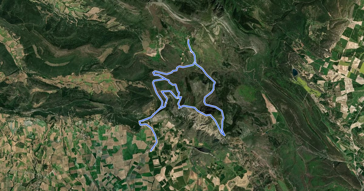 Маршрут Bosques y Cumbres de Miraveche на спутниковом снимке
