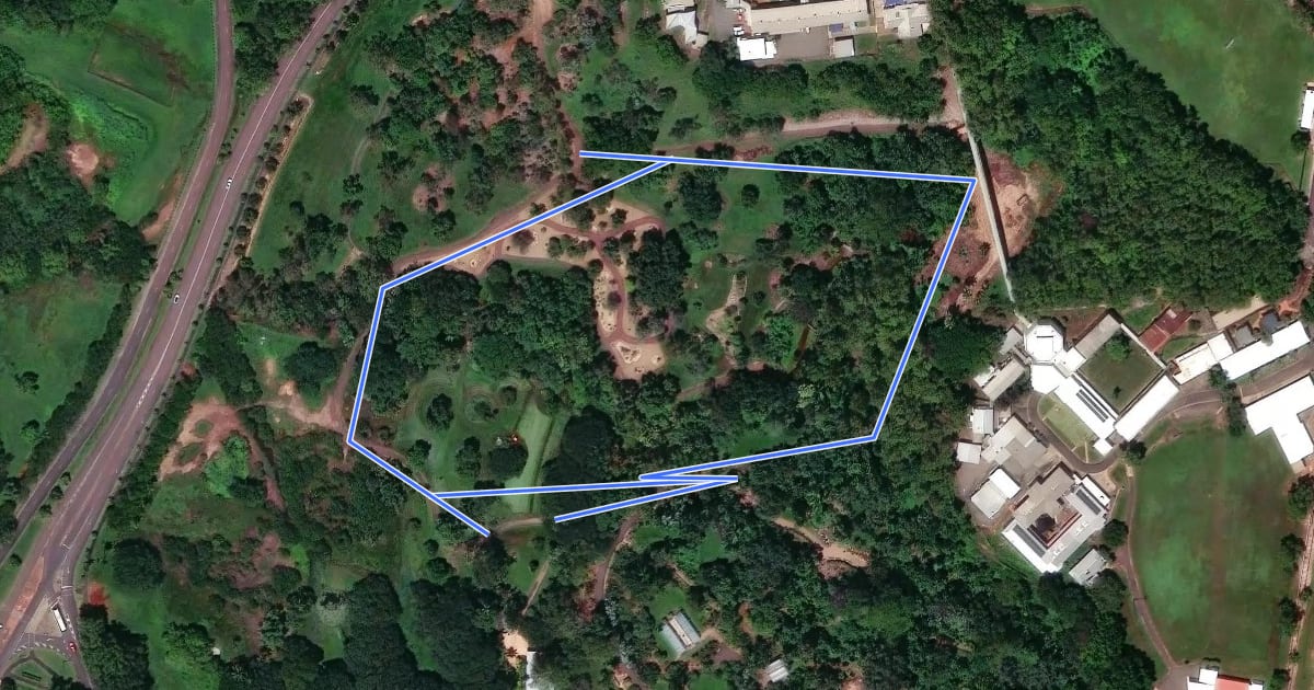 Маршрут Botanic Gardens Loop на спутниковом снимке