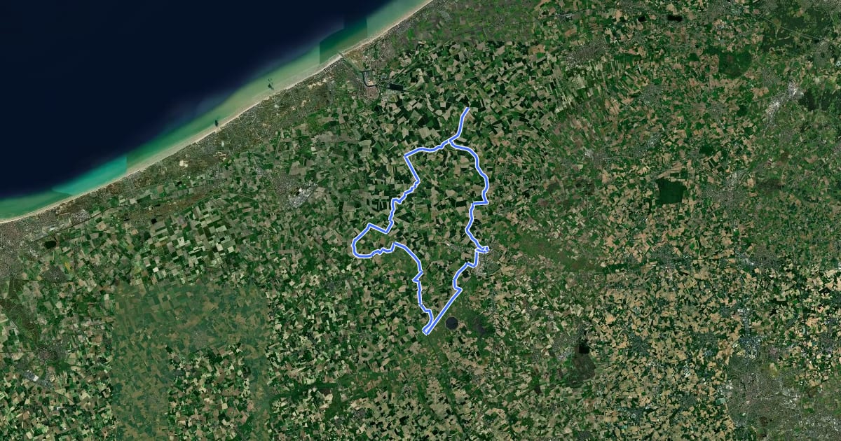 Маршрут Boterlandroute на спутниковом снимке