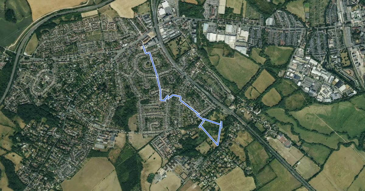 Маршрут Botley Health Routes - Light Blue на спутниковом снимке