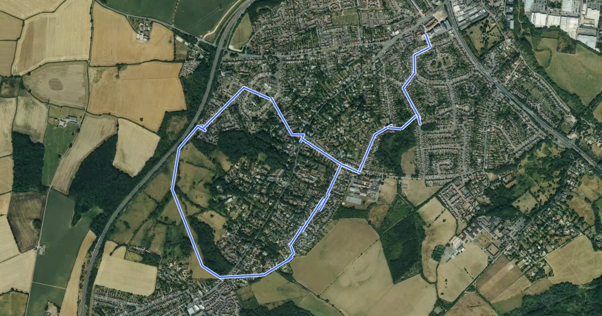 Маршрут Botley Health Routes - Purple на спутниковом снимке