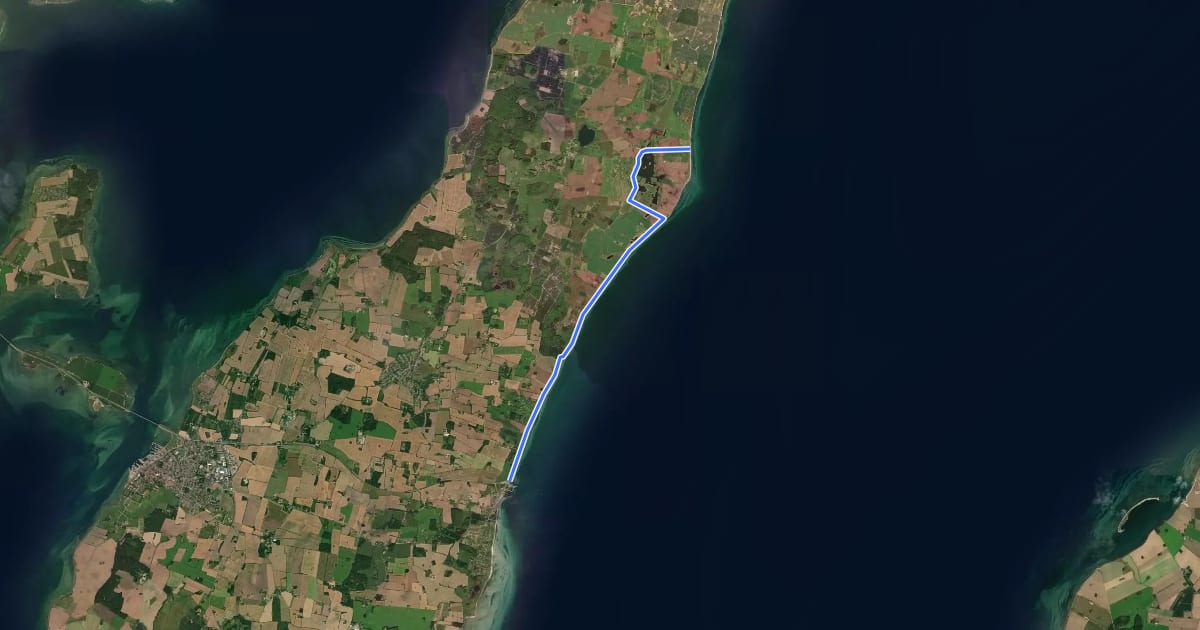 Маршрут Botofte - Spodsbjerg на спутниковом снимке