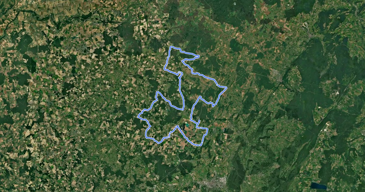 Маршрут Boucle 11 : En Bresse-Revermont на спутниковом снимке