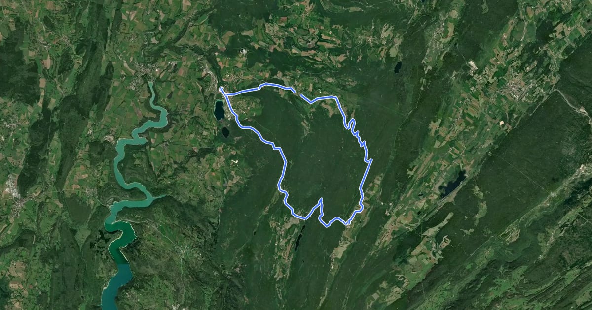 Маршрут Boucle 13 : Tour de la Joux на спутниковом снимке