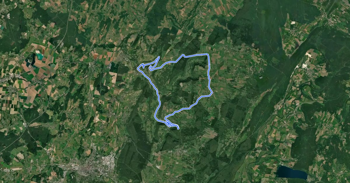 Маршрут Boucle 23 : Tour des reculées de la Haute Seille на спутниковом снимке
