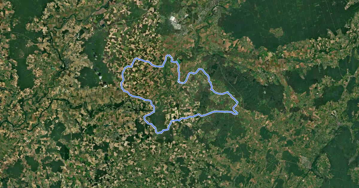Маршрут Boucle 3 : Tour de la plaine jurassienne на спутниковом снимке