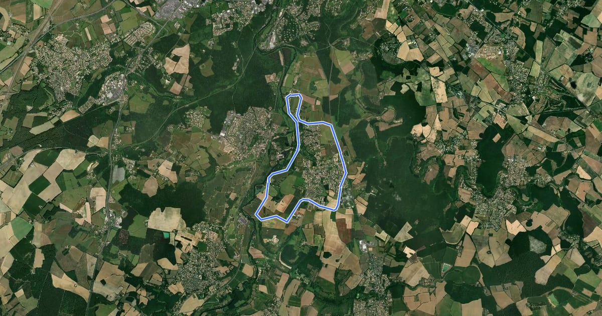 Маршрут Boucle 4 - Smarves - Vallées du Clain на спутниковом снимке