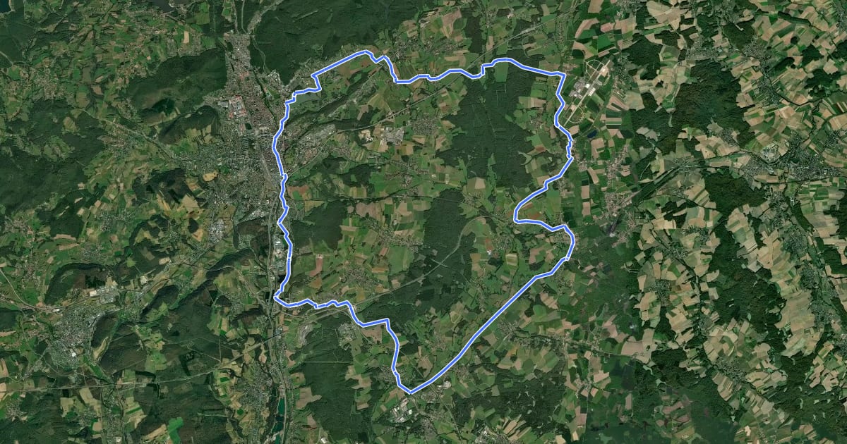 Маршрут Boucle au pied des Vosges на спутниковом снимке