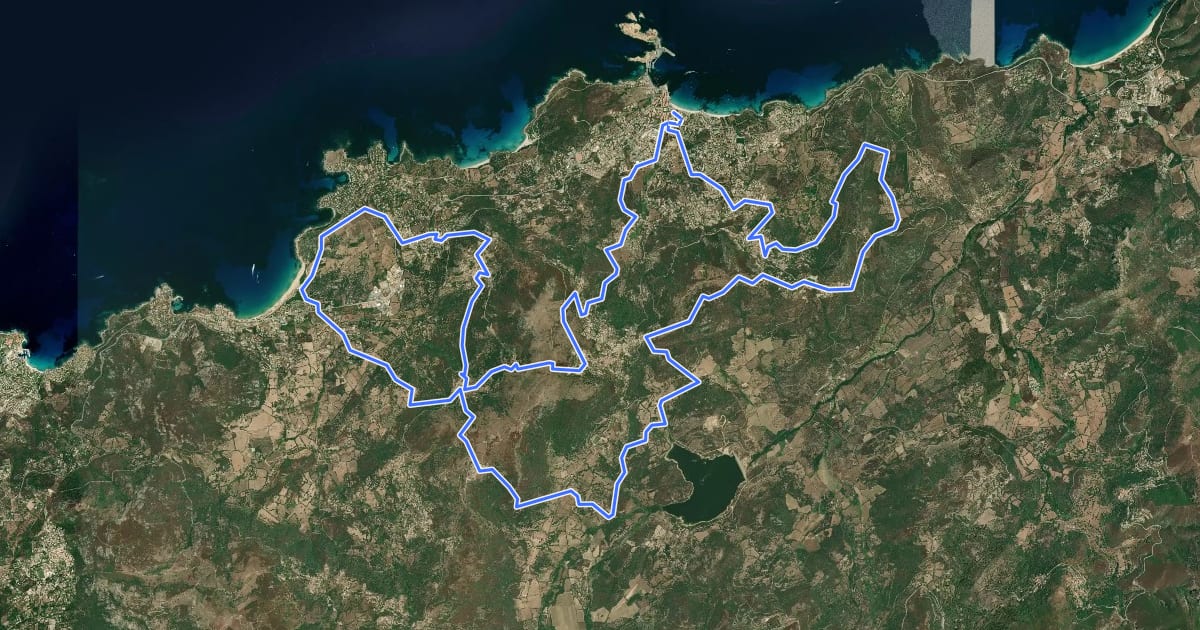 Маршрут Boucle autour de L'Ile-Rousse на спутниковом снимке