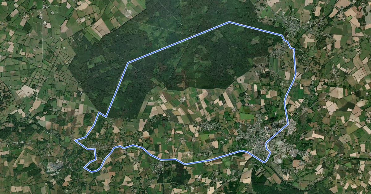 Маршрут Boucle Canal Forêt на спутниковом снимке