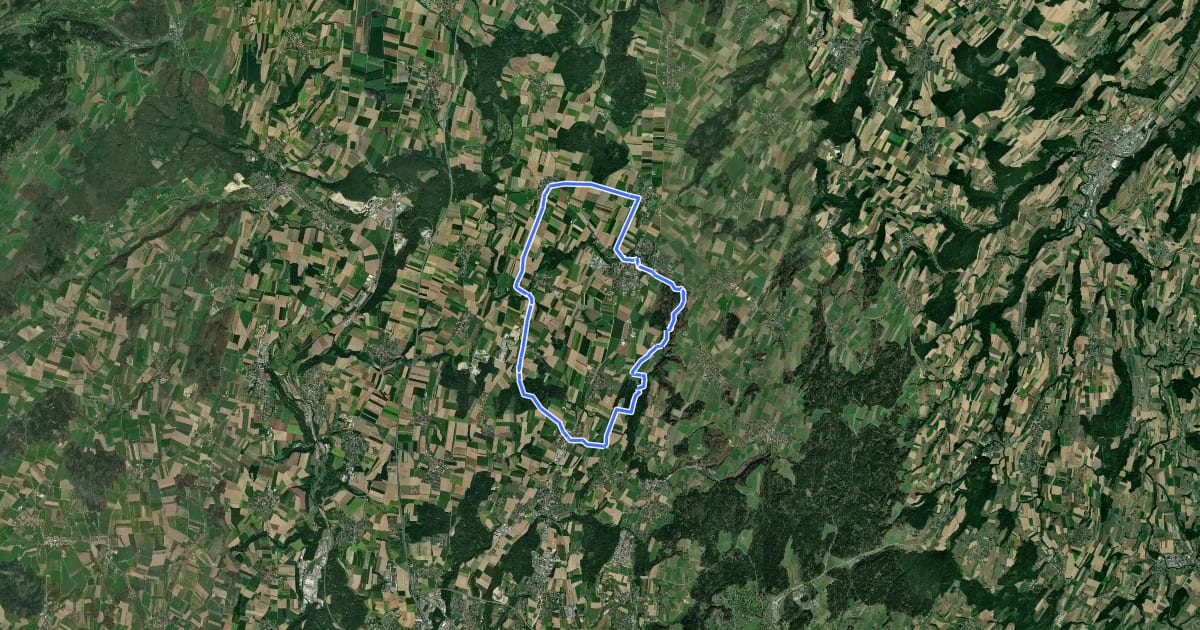 Маршрут Boucle champêtre du Gros de Vaud на спутниковом снимке