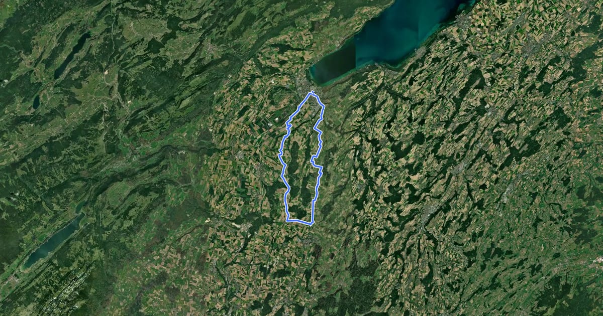 Маршрут Boucle champêtre du Nord vaudois на спутниковом снимке