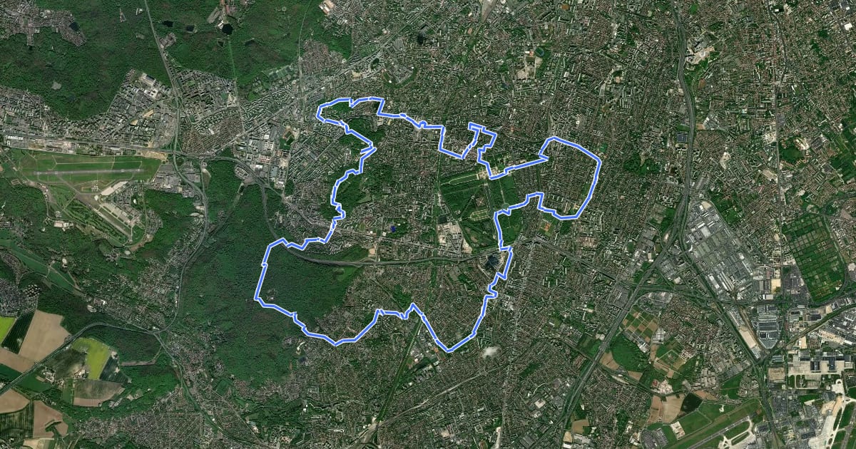 Маршрут Boucle de 27,7 km depuis la gare RER Sceaux на спутниковом снимке