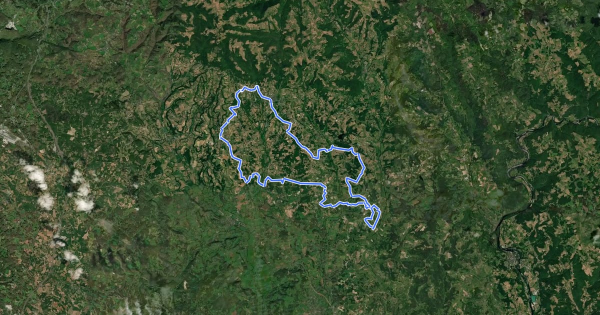 Маршрут Boucle de Curemonte на спутниковом снимке