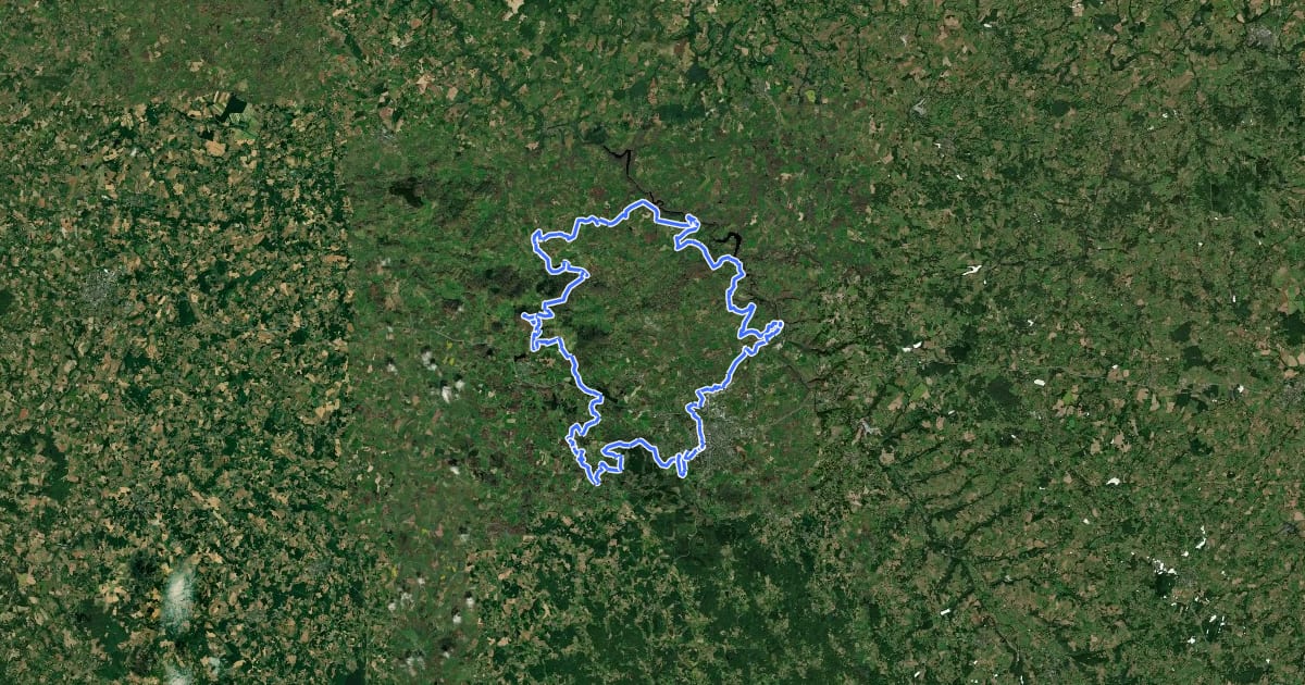 Маршрут Boucle de l'Eau на спутниковом снимке