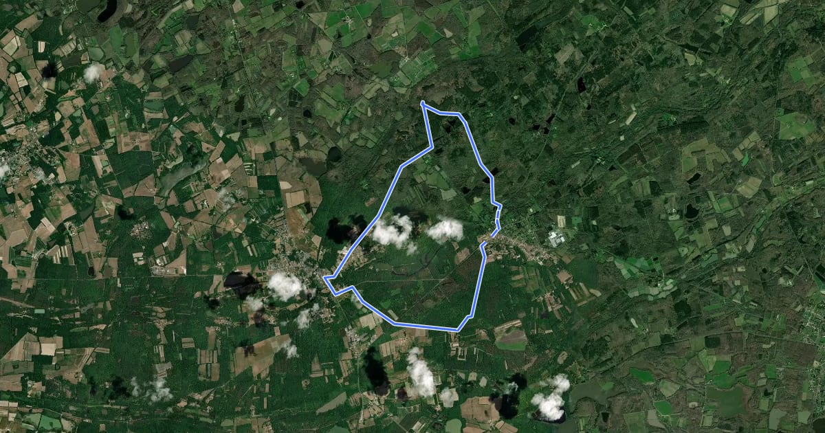 Маршрут Boucle de la Ferté на спутниковом снимке