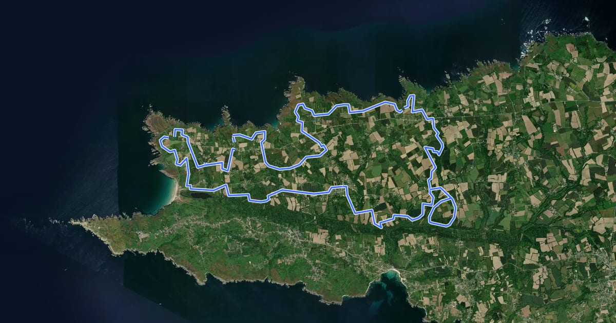 Маршрут Boucle de la Pointe du Van на спутниковом снимке