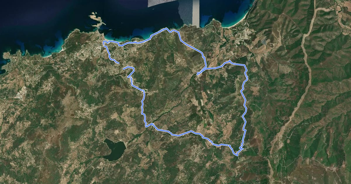 Маршрут Boucle de la Vallée du Reginu на спутниковом снимке