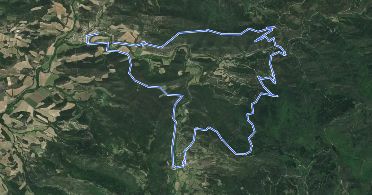 Маршрут Boucle de Ladern sur Lauquet на спутниковом снимке