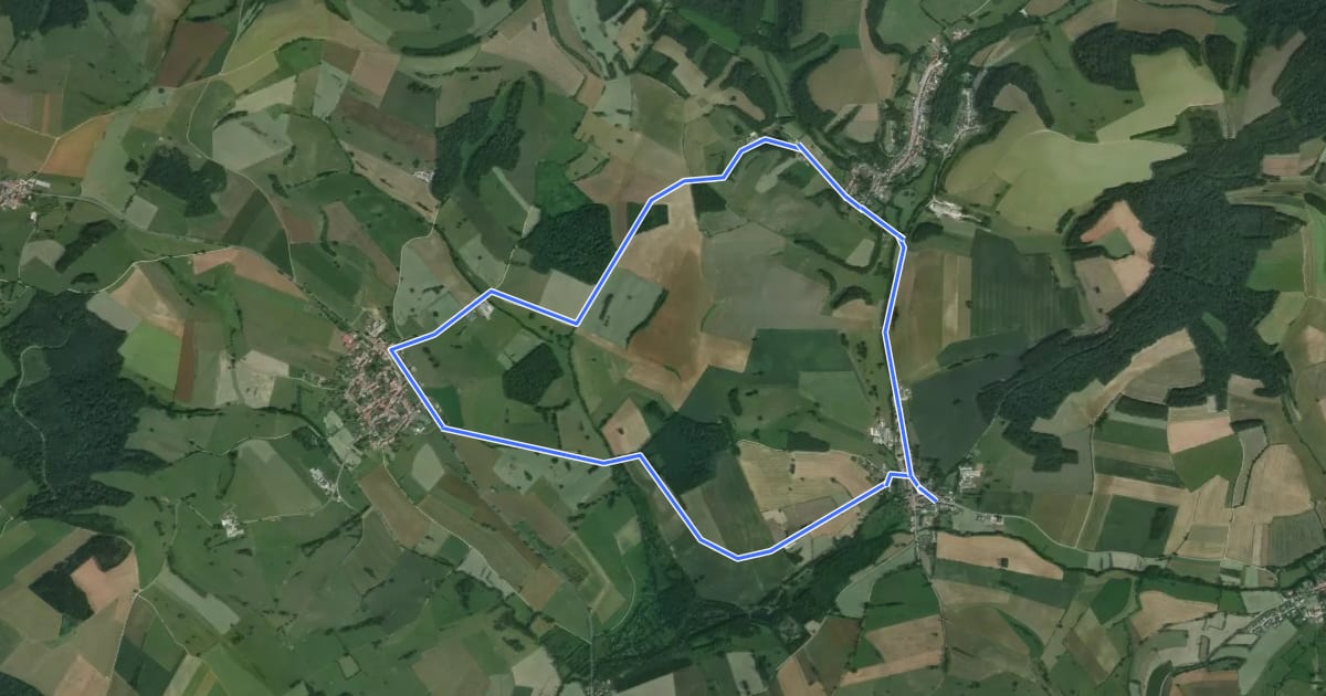 Маршрут Boucle de promenade à Avioth 2, France на спутниковом снимке