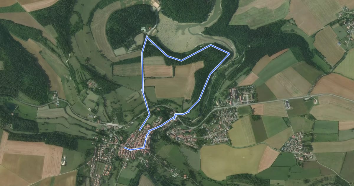 Маршрут Boucle de promenade à Marville 1, France на спутниковом снимке