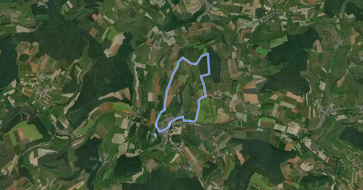 Маршрут Boucle de promenade à Montmédy на спутниковом снимке