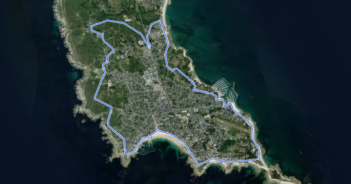 Маршрут Boucle de Quiberon на спутниковом снимке