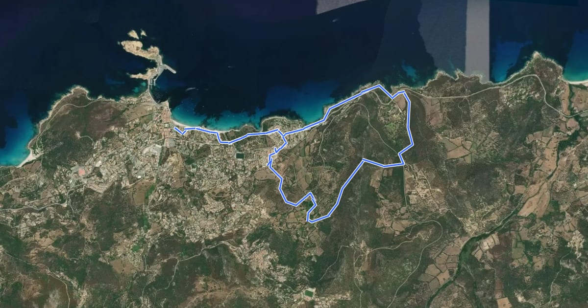 Маршрут Boucle de Saleccia на спутниковом снимке