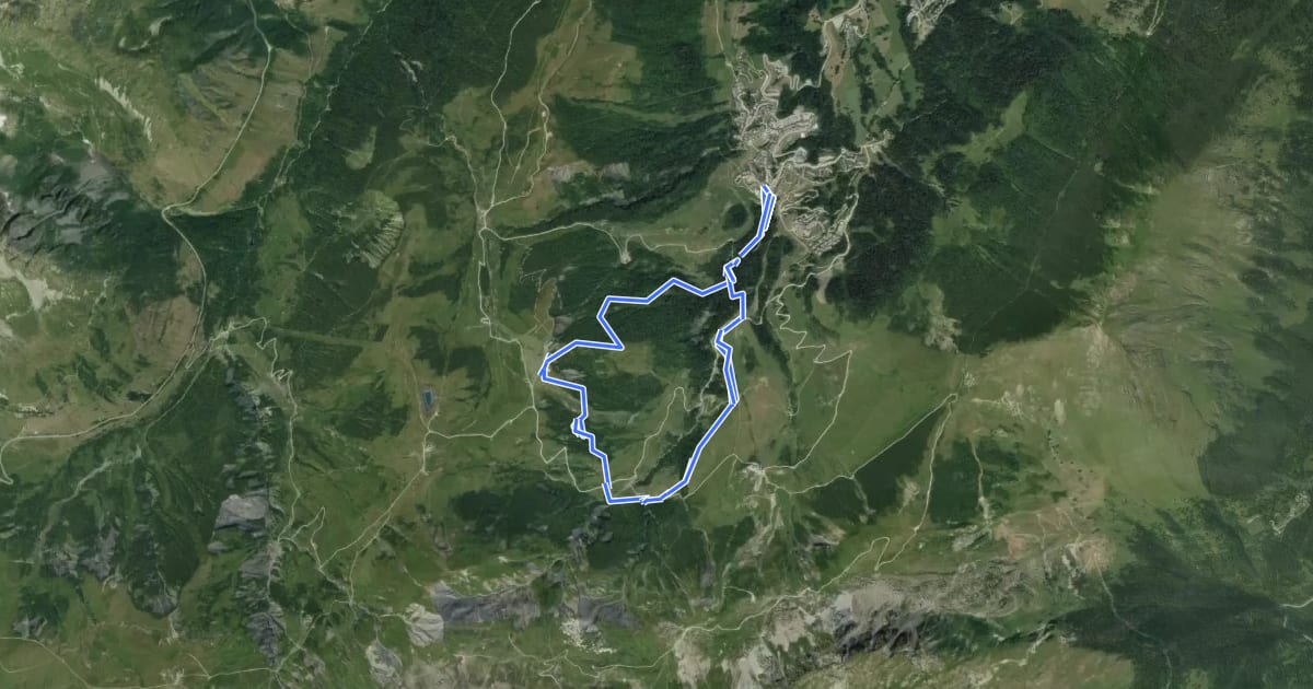 Маршрут Boucle des cascades на спутниковом снимке