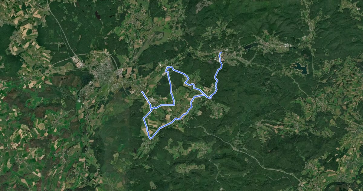Маршрут Boucle des Champs на спутниковом снимке