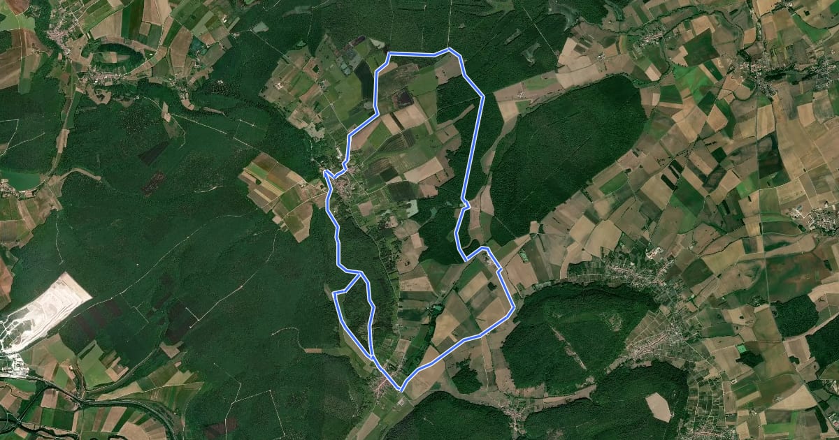 Маршрут Boucle des Moulins на спутниковом снимке